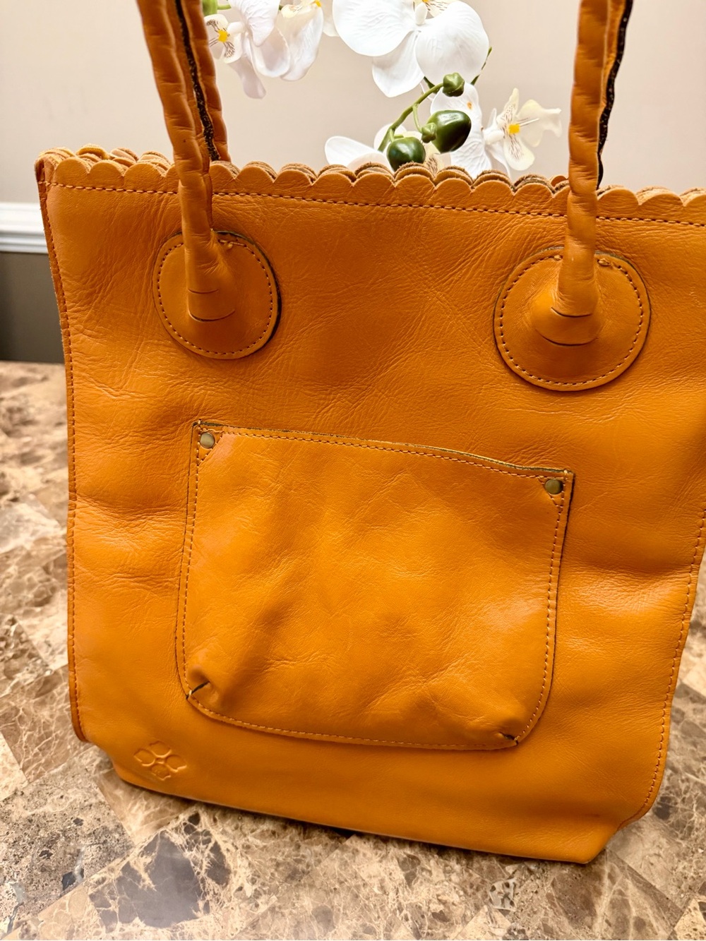 Patricia Nash Hand-Tooled Floral Leather Tote and Wallet - Caramel Brown - Picture 9 of 15
